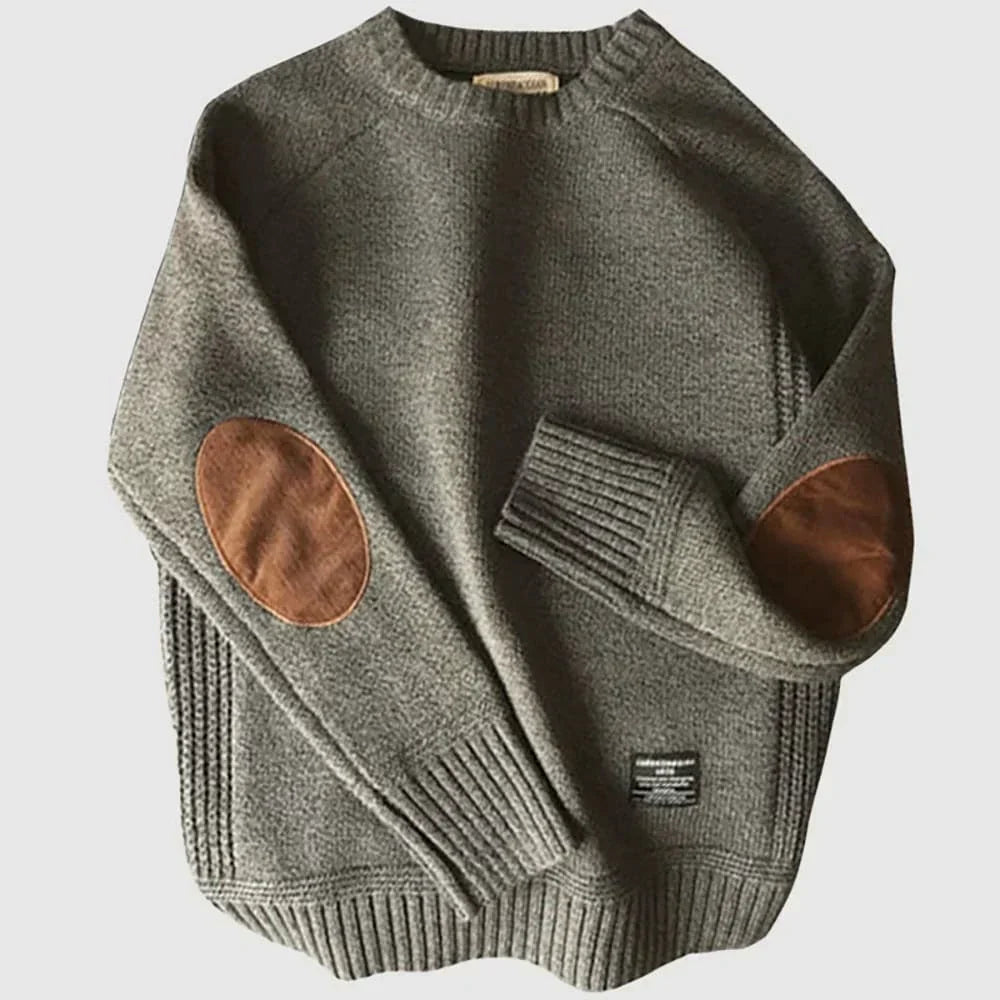 Pull alpin confortable Danoir Paris Steve en gris, doux et chaud, avec col montant et manches longues pour homme.