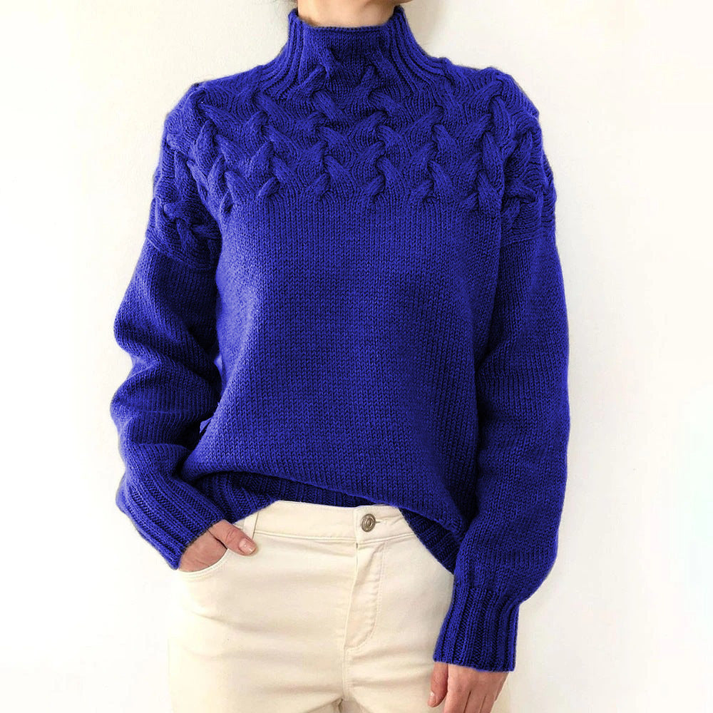 Pull roulé chaud et élégant Danoir Paris FR1162 en bleu ciel, doux tissu et coupe tendance visible sur l'image.