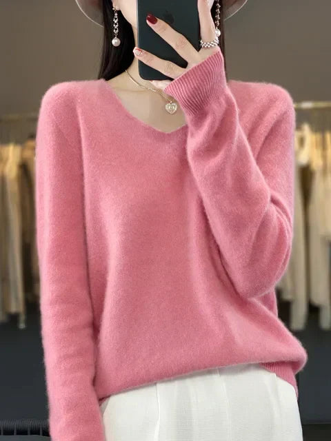 Pull ample en laine Adèle de Danoir Paris, vert, taille XS, vue de face avec détails du col et des manches.