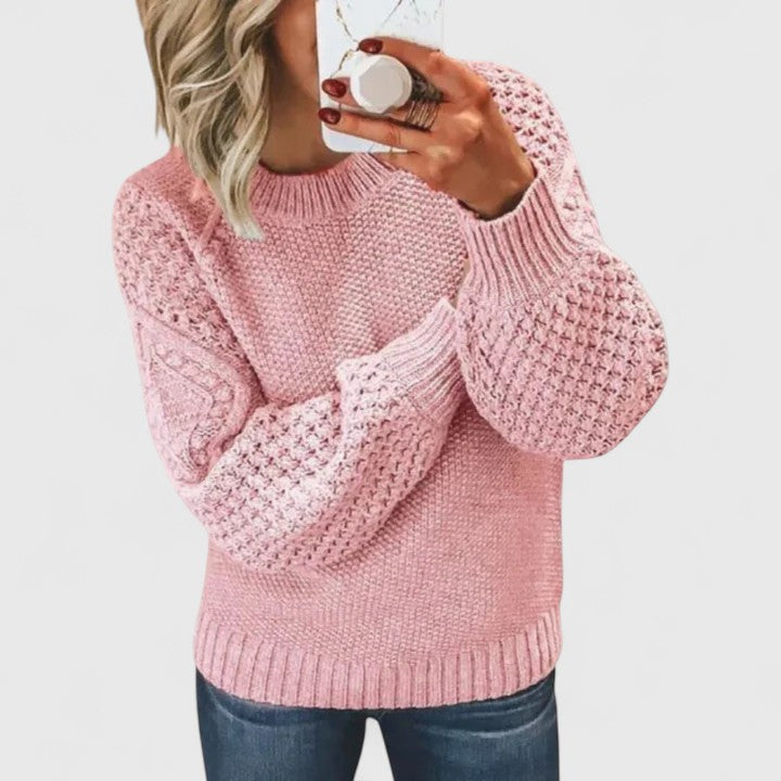 Pull Danoir Paris Marah élégant et confortable, avec un design flatteur pour le ventre, image en gros plan.