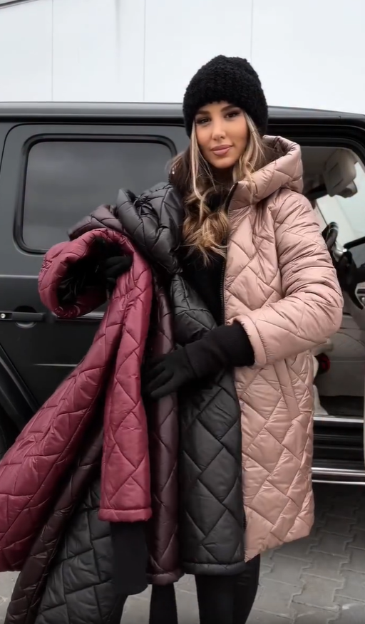 Veste élégante et chaude Danoir Paris Bogna en rose poudré, design sophistiqué, idéal pour rester chic et au chaud.
