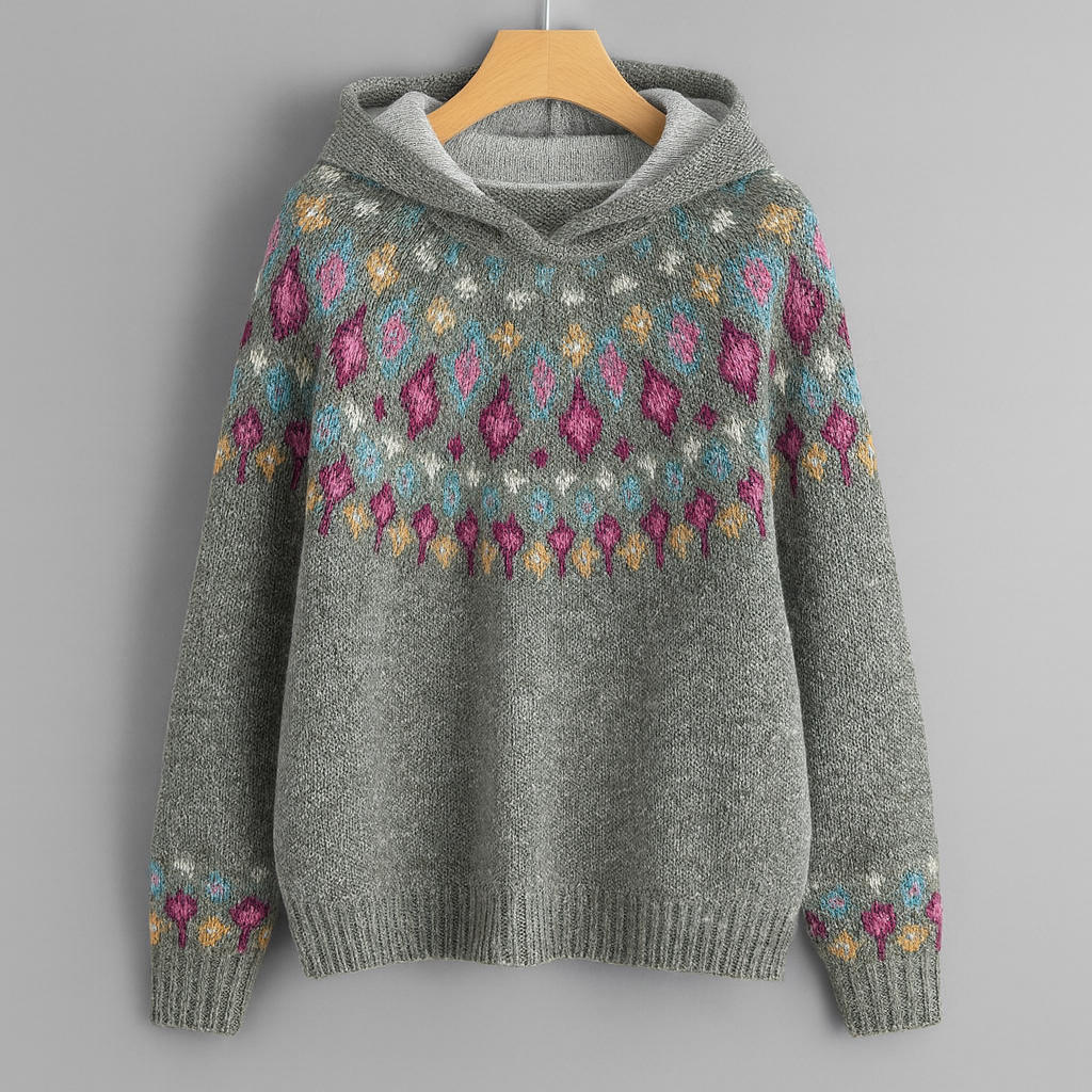 Sweat à capuche coloré Danoir Paris Rosy, tissu doux et chaud, porté par une personne dans un décor cosy.