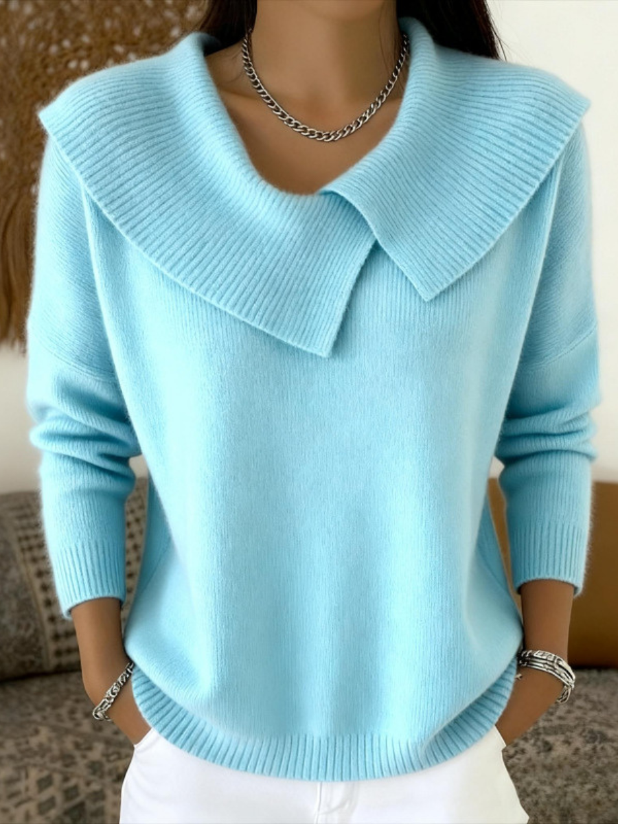 Pull doux d'hiver Lucia de Danoir Paris, élégant et chaud, en laine douce, porté par un mannequin.