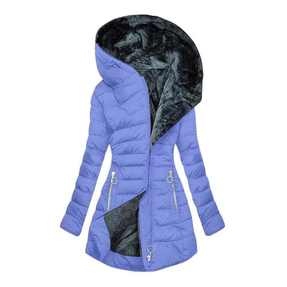 Manteau d'hiver élégant Danoir Paris Elena en vert clair, coupe sophistiquée, chaleur et style pour la saison hivernale.