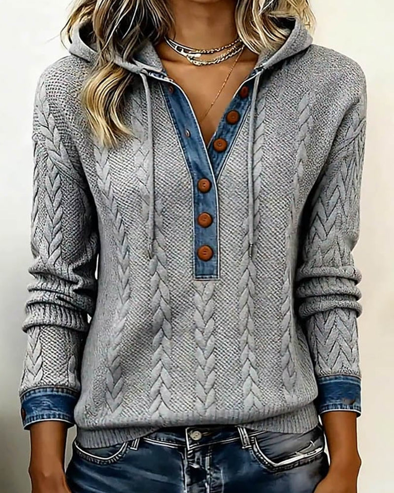 Sweat à capuche décontracté Jenny de Danoir Paris, couleur neutre, vue frontale montrant le design confortable et tendance.
