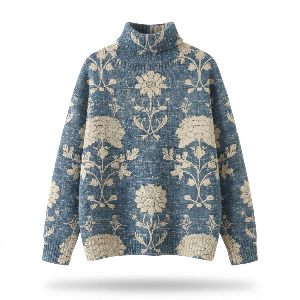 Pull Donna Danoir Paris en maille douce, coupe décontractée avec col rond et manches longues, couleur neutre.
