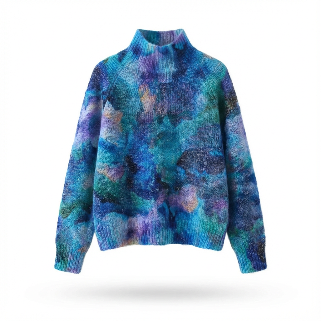 Pull Donna Danoir Paris en maille douce, décontracté avec col rond et manches longues, vue de face.