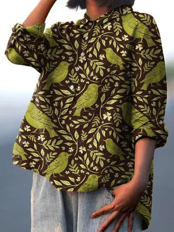 Chemise décontractée élégante Victoria de Danoir Paris, motif multicolore, tissu léger pour un style chic et confortable.