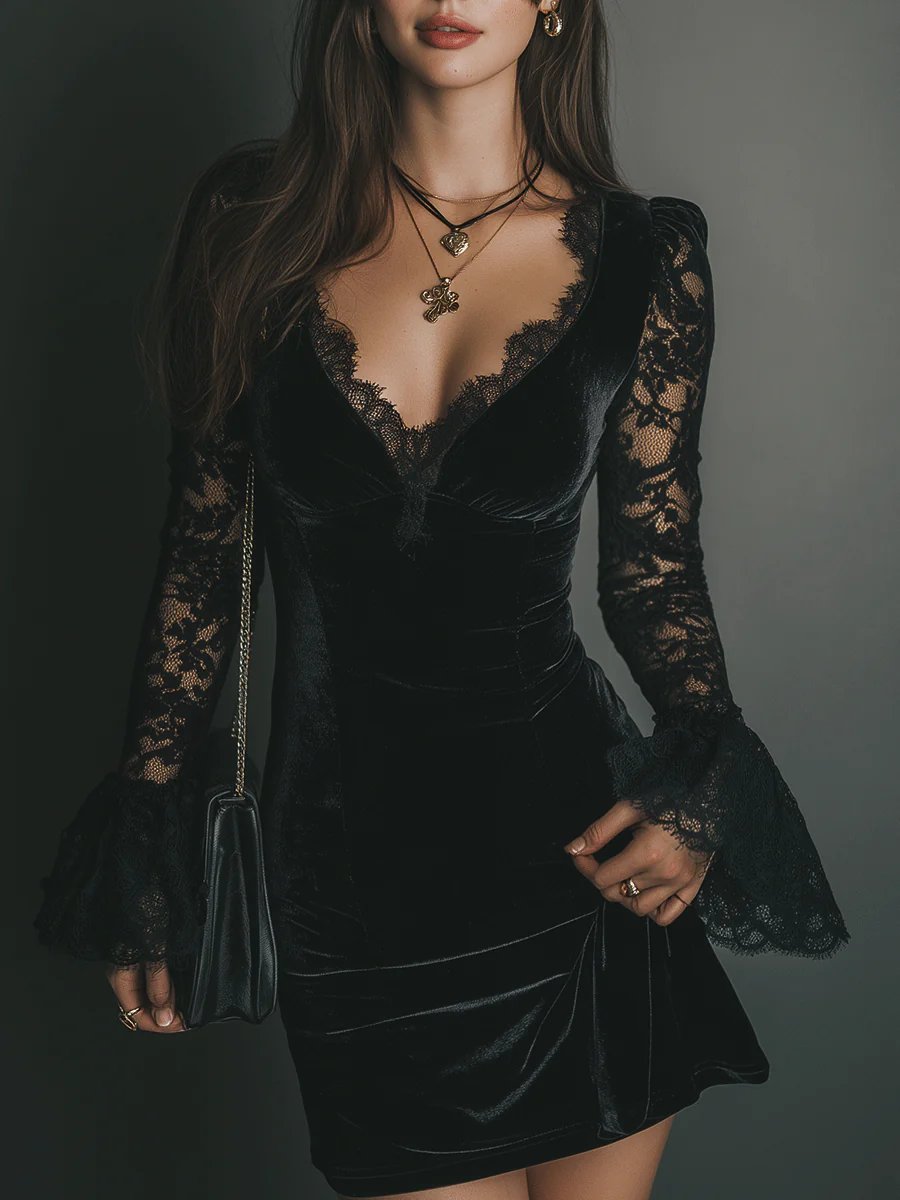 Robe en velours Luna de Danoir Paris, élégante, couleur profonde, détail du tissu et coupe flatteuse visible sur l'image.