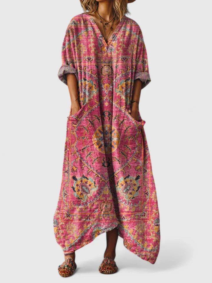 Robe élégante polyvalente Danoir Paris Thalyssira en orange, taille S, avec coupe fluide et détails sophistiqués.