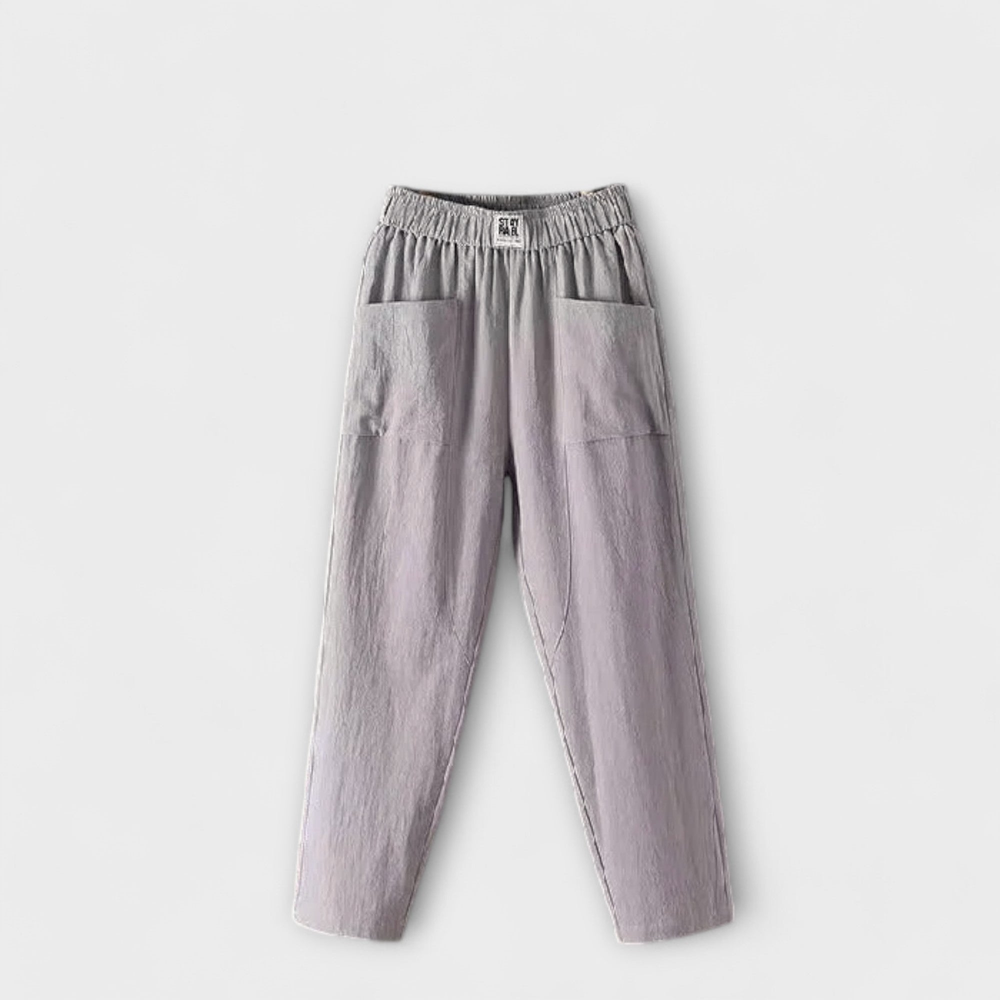 Pantalon chic d'été Maya en lin pour femme, marque Danoir Paris, coupe élégante et légère, couleur naturelle.