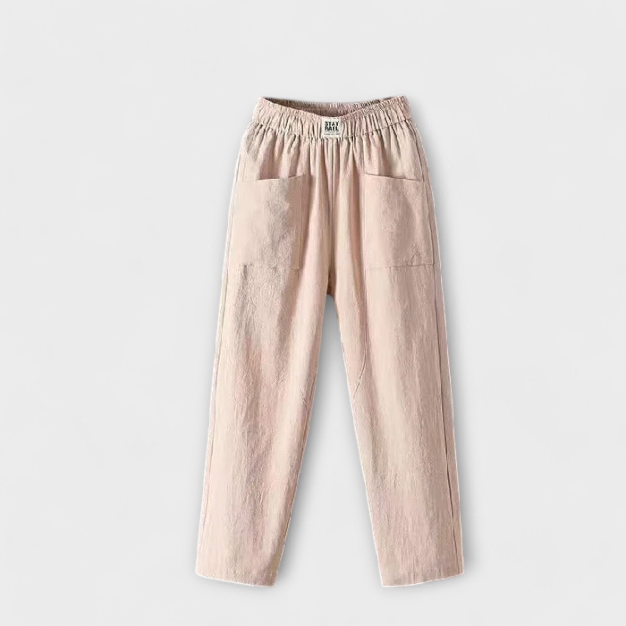 Pantalon chic d'été Maya en lin pour femmes de Danoir Paris, coupe élégante et légère, parfait pour la saison chaude.