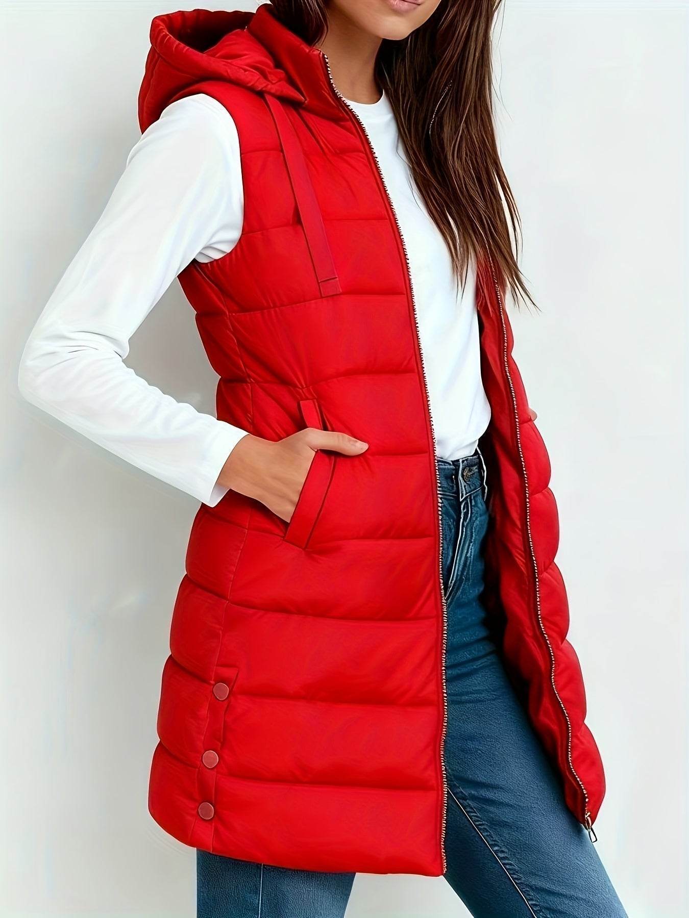 Veste à capuche chic Danoir Paris Emelia, coupe moderne, en tissu doux, couleur neutre, vue en gros plan.