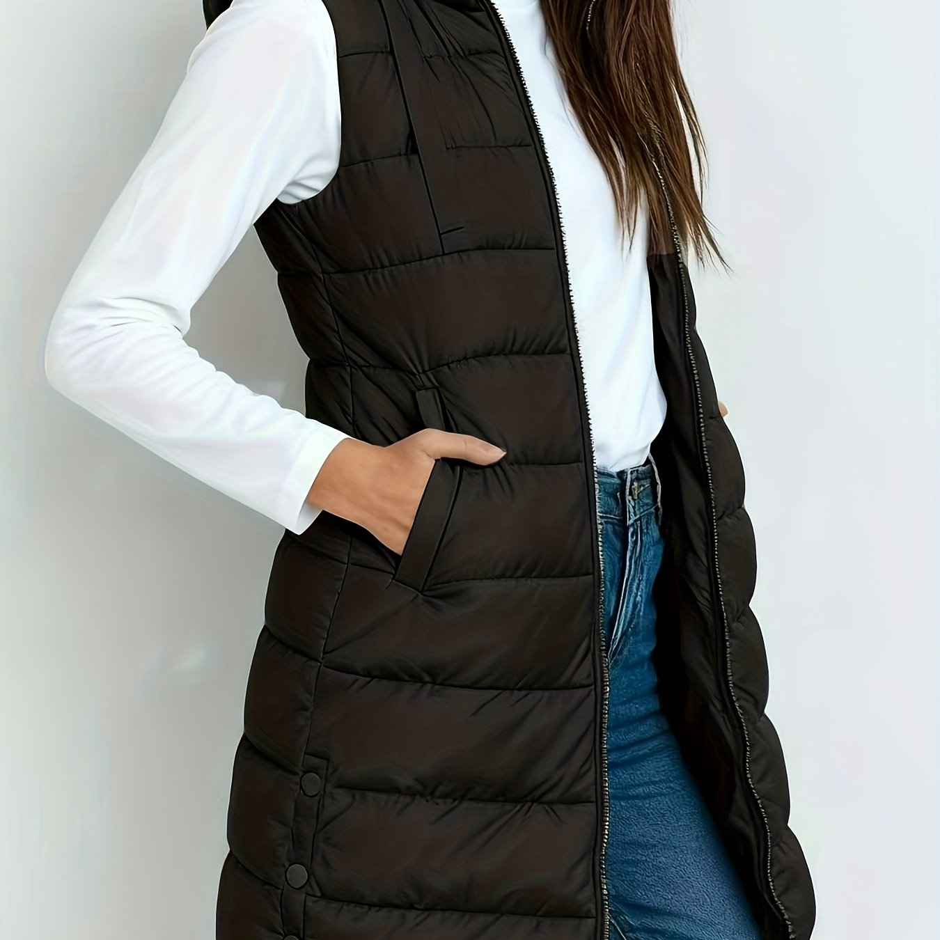 Veste à capuche chic Danoir Paris Emelia en tissu doux, couleur neutre, détail moderne avec fermeture éclair et poches.