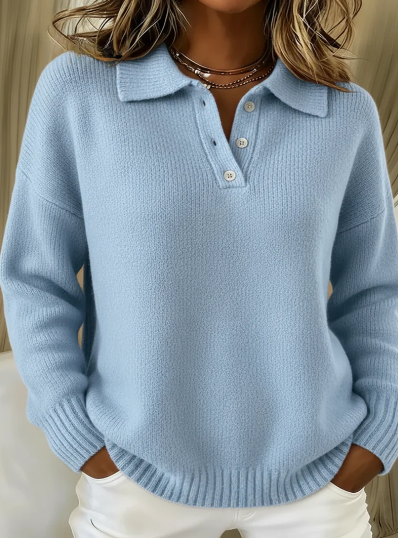 Pull décontracté Danoir Paris Herra FR1579 en maille douce, porté pour un look confortable et tendance.