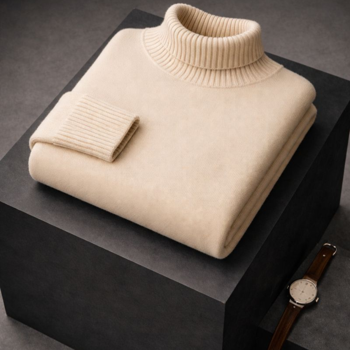 Pull chic et confortable Danoir Paris INES FR1596 en coton avec col rond et manches longues, porté sur mannequin blanc.