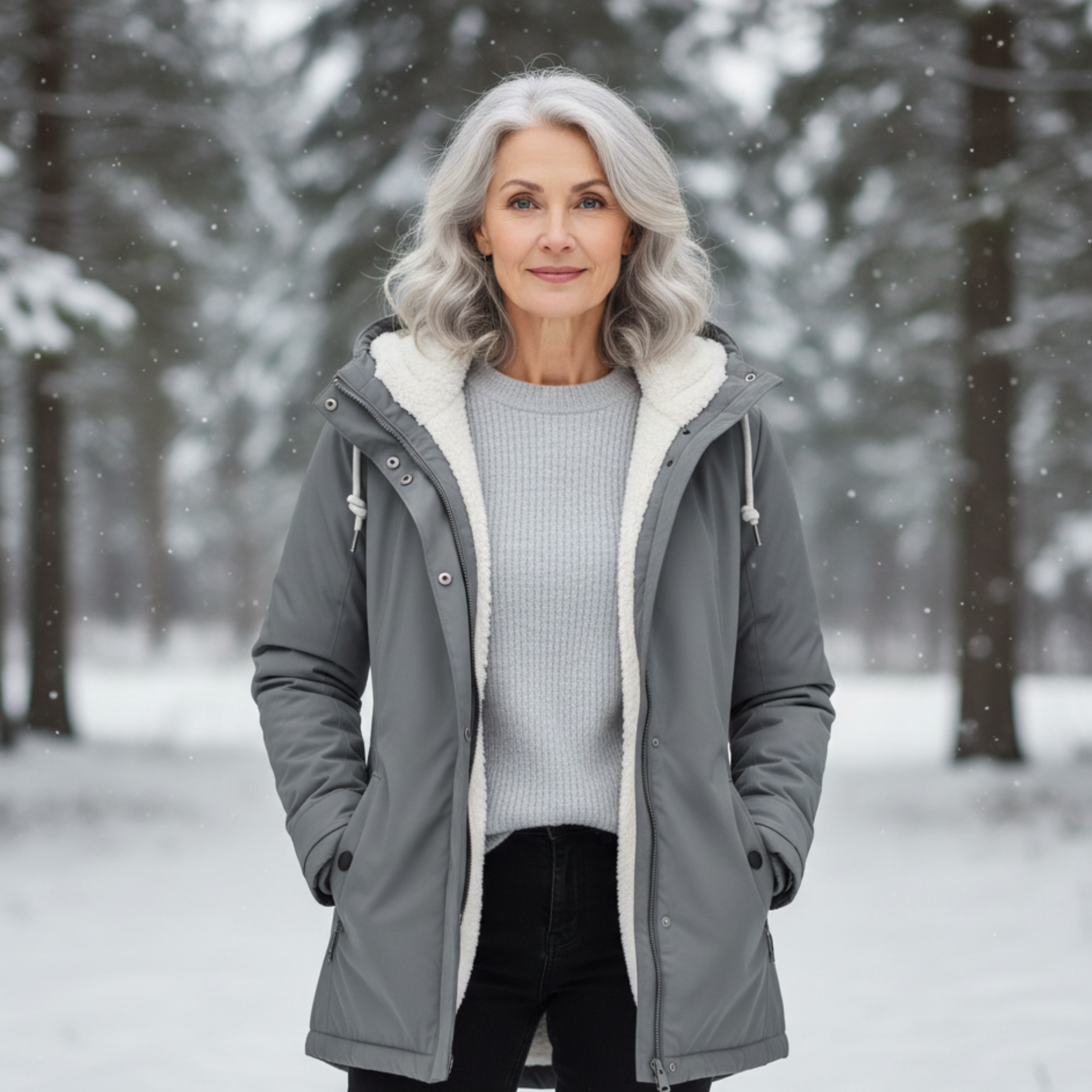 Veste hivernale élégante Danoir Paris Adeline, vêtement chaud avec finitions sophistiquées, vue de face sur fond neutre.