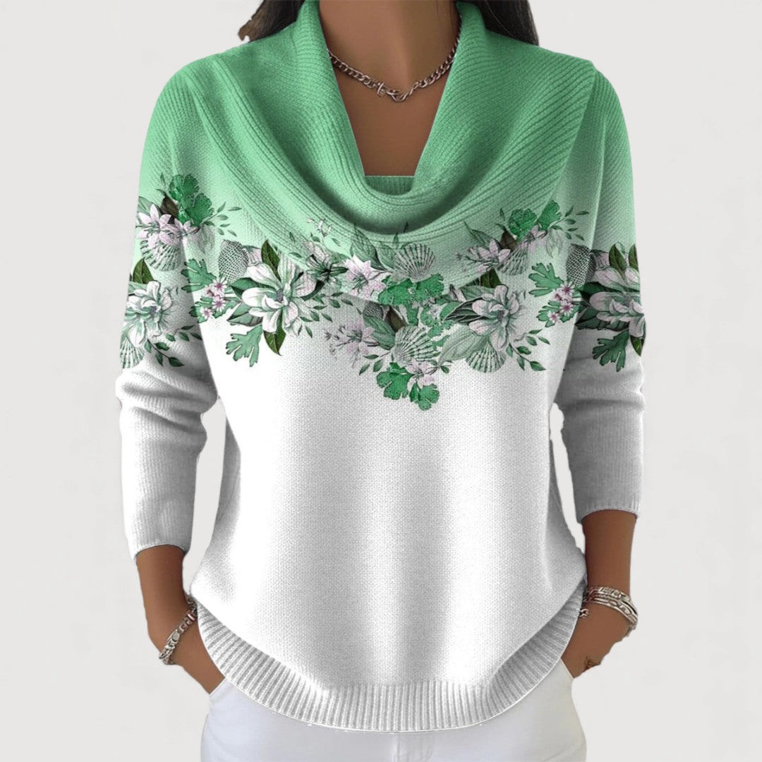 Pull élégant en fleurs Danoir Paris Amore, design sophistiqué avec motif floral, tissu doux et finition soignée.