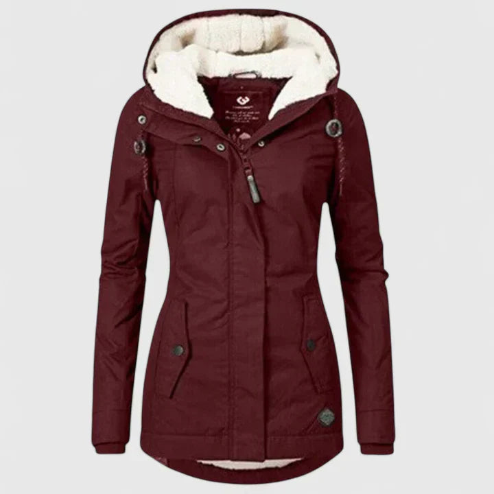 Manteau chic et confortable Juliandra de Danoir Paris, couleur bleu, taille S, avec détails élégants et finition soignée.