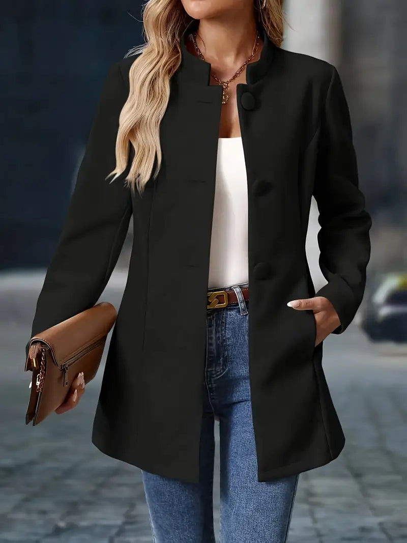 Veste élégante quotidienne Danoir Paris Sofia FR897 crème, vue de face, détails du tissu et coupe moderne.