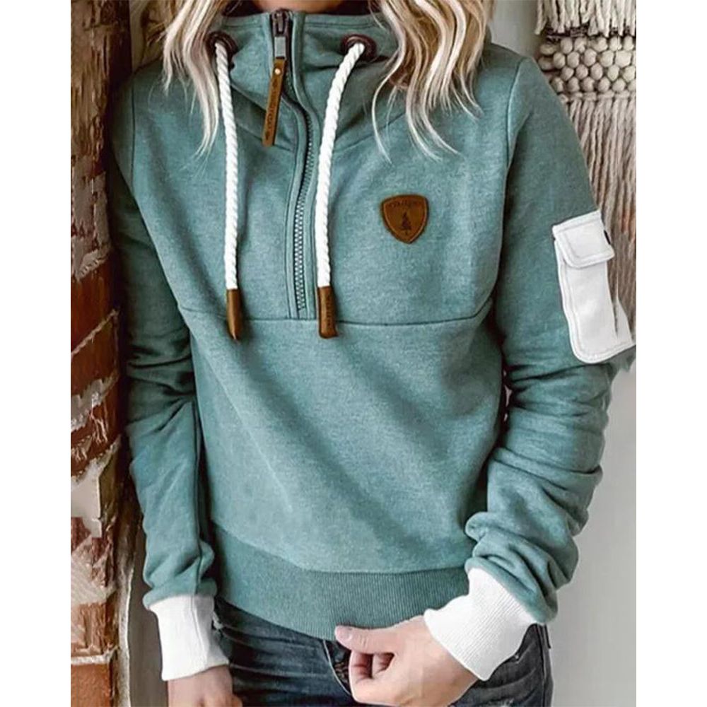 Pull doux et stylé Chantal Danoir Paris en polyester, hoodie casual avec couleur effen, idéal pour le printemps.