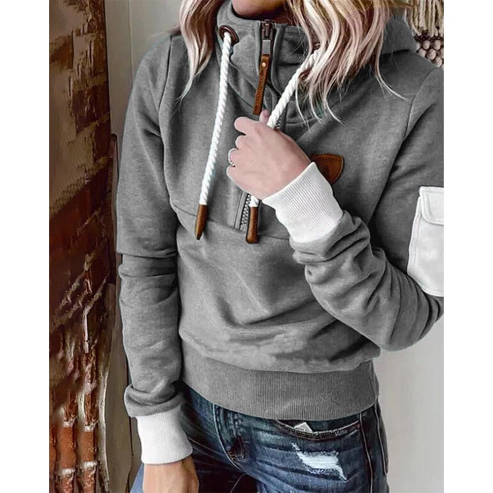 Pull Danoir Paris Chantal, doux et stylé, hoodie décontracté en polyester idéal pour le printemps, couleur effen.
