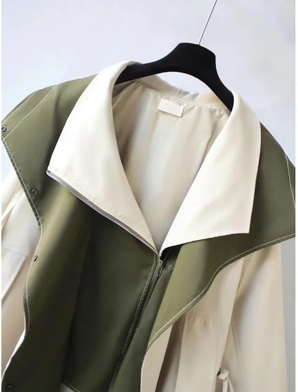 Veste élégante anti-pluie Danoir Paris FR907 blanche, style moderne, avec capuche et fermeture éclair, pour femme.