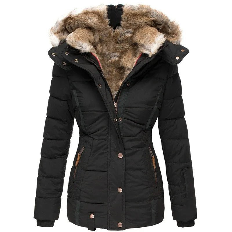 Manteau d'hiver élégant FR911 de Danoir Paris en noir, style sophistiqué avec coupe moderne et détails raffinés.