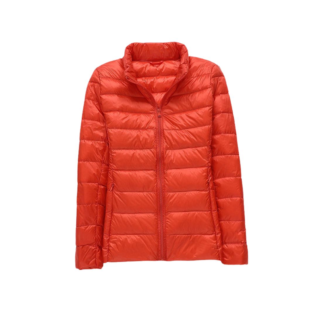 Veste ultra légère et élégante Elin de Danoir Paris en rose, vue de face, détails du tissu et coupe sophistiquée.