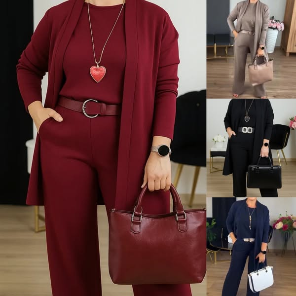 Ensemble élégant et confortable Brumello de la marque Danoir Paris, avec détails en tissu doux, porté dans une pièce lumineuse.