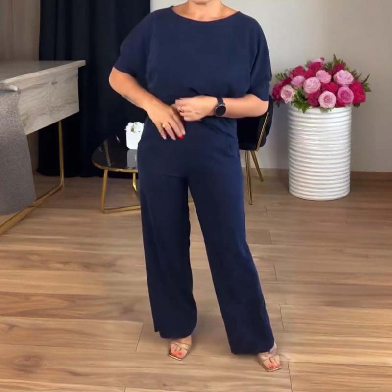 Ensemble élégant et confortable Brumello de Danoir Paris, vêtement tendance en tissu doux et stylé, vue de l'ensemble porté.