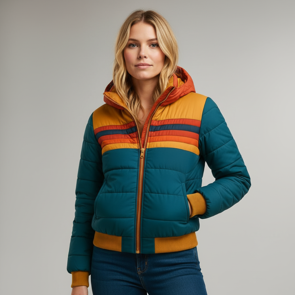 Veste thermique élégante Becker Danoir Paris, style sophistiqué, en tissu chaud avec fermeture éclair et détails modernes.