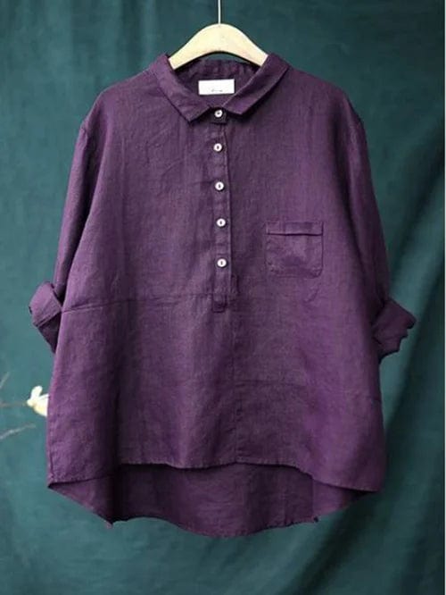 Blouse en lin léger Danoir Paris Elvie pour l'été, couleur jaune, style élégant avec décolleté et manches courtes.