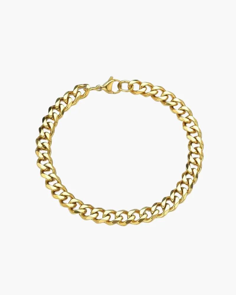 Bracelet chaîne Old Money de Danoir Paris en or, finition élégante et classique, porté sur un poignet.