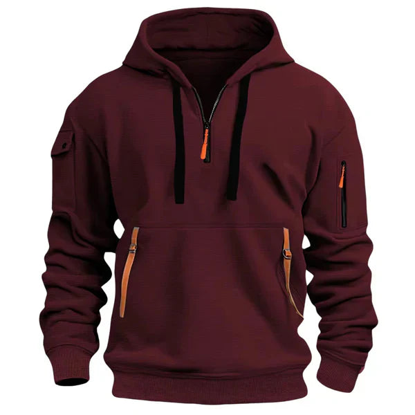 Hoodie chaud et confortable Danoir Paris™ en tissu doux, avec capuche et poches, porté par une personne.