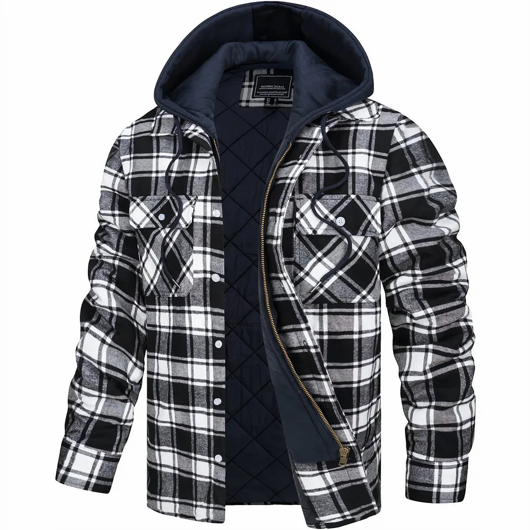 Manteau chaud pour homme Danoir Paris en mélange de laine noir, veste élégante et confortable pour l'hiver.
