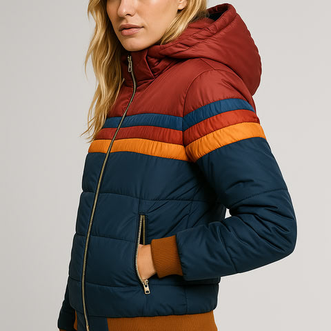 Veste de pluie imperméable Mia de Danoir Paris, veste bleu marine pour femmes, coupe ajustée et tissu imperméable.