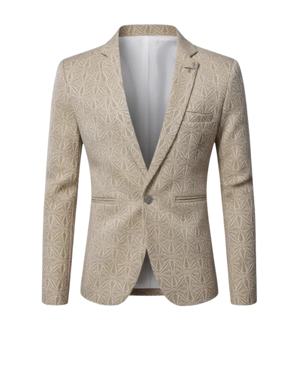 Blazer masculin tendance Danoir Paris, coupe élégante et tissu chic, porté sur un fond neutre.