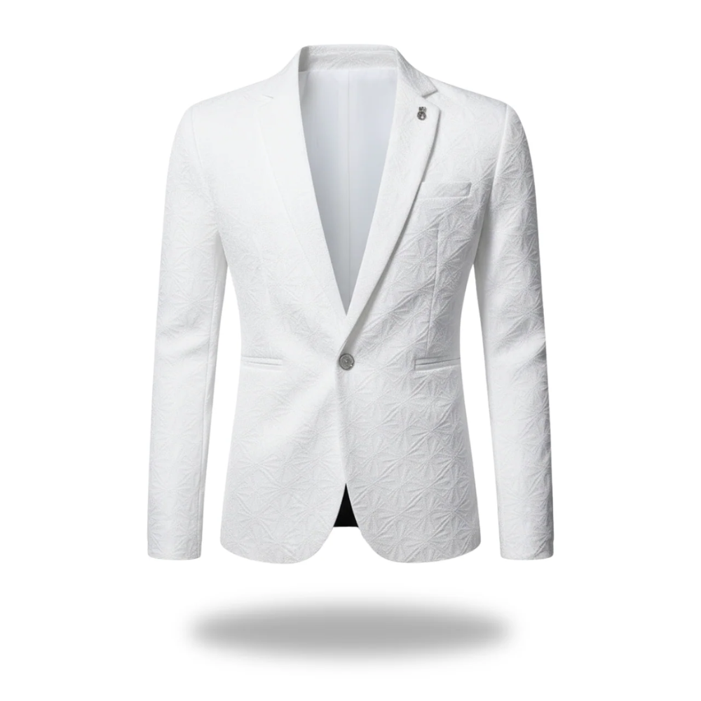 Blazer masculin tendance de la marque Danoir Paris, coupe élégante, en tissu noir avec détails modernes.