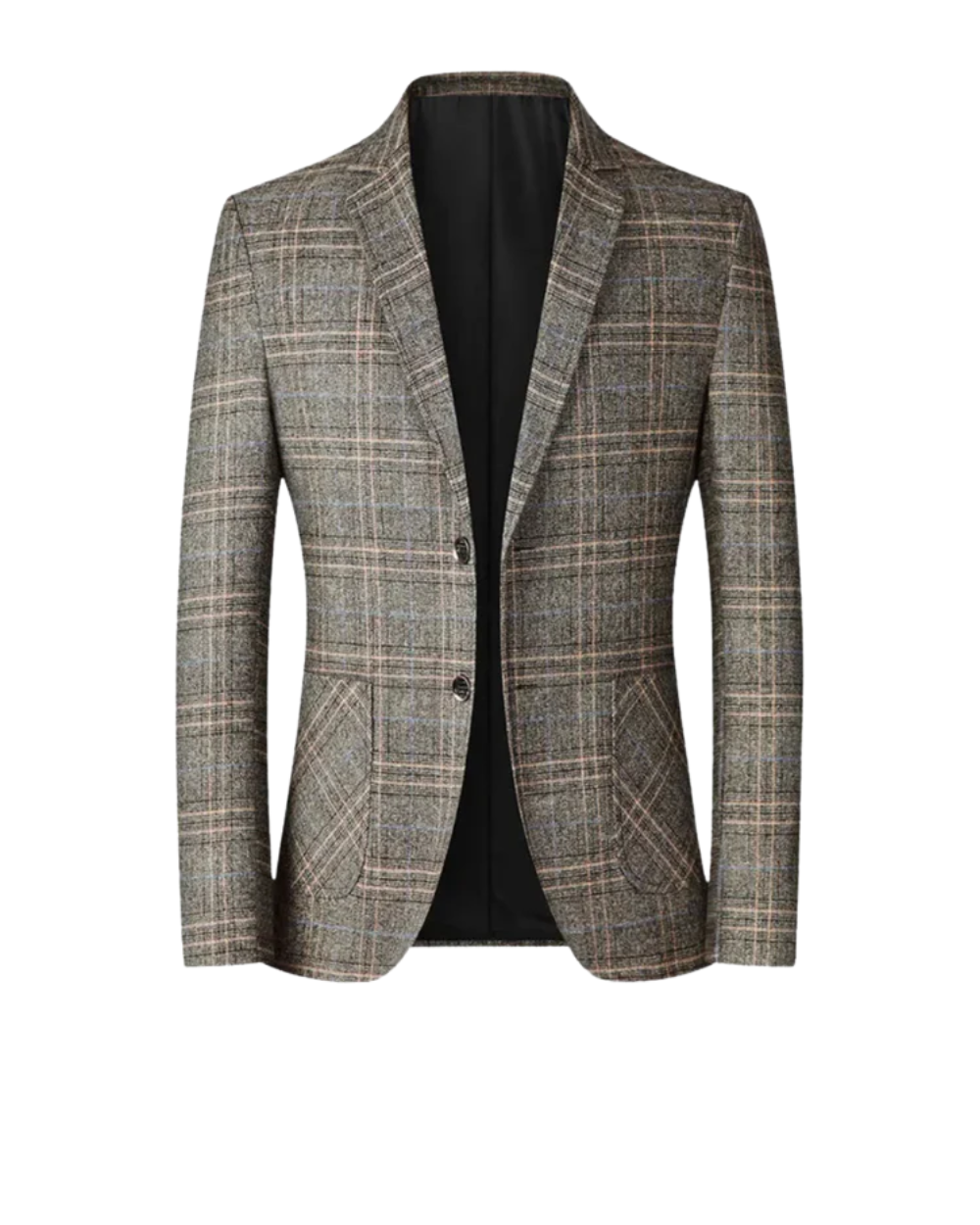 Veste blazer texturée pour hommes de Danoir Paris, modèle avec col en V et boutons, en tissu noir élégant.