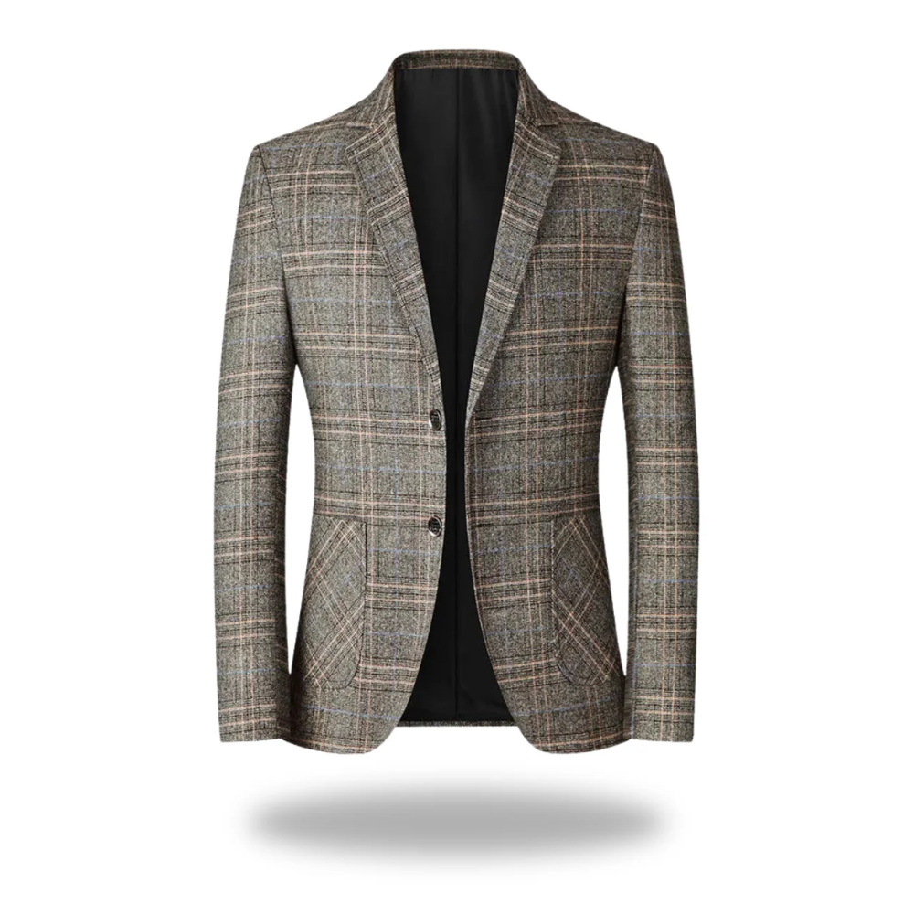 Blazer texturé pour hommes de Danoir Paris, silhouette élégante, tissu sophistiqué, porté sur un mannequin.