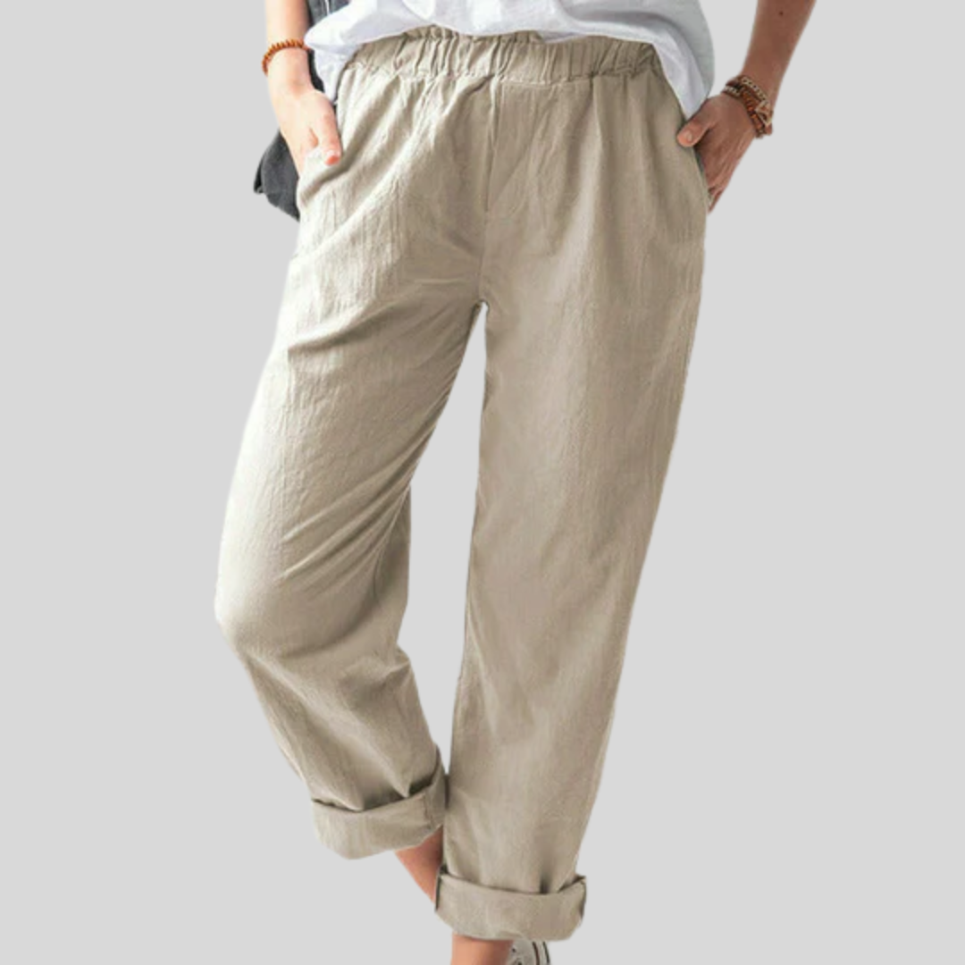 Pantalons à structure souple Neria de Danoir Paris, coupe élégante et confortable, en tissu fluide et moderne.