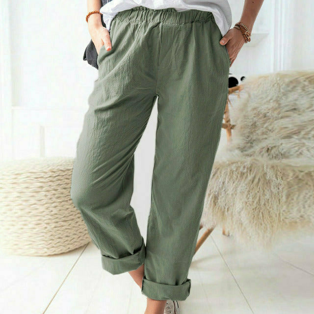 Pantalons à structure souple Neria de Danoir Paris, coupe élégante et confortable, en tissu léger et fluide.