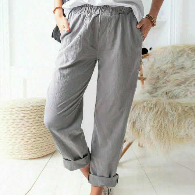 Pantalons à structure souple Neria de Danoir Paris, en tissu léger, coupe élégante, couleur neutre, portée décontractée ou professionnelle