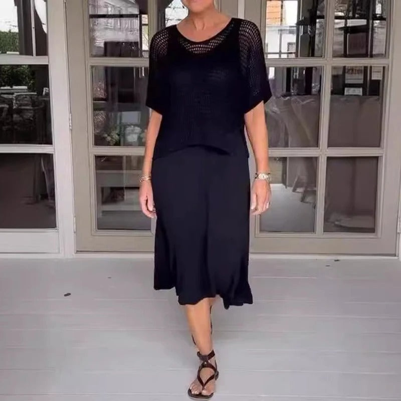 Ensemble Alma artisanal Danoir Paris, tissu frais et respirant, avec détails soignés, parfait pour un look élégant et confortable.