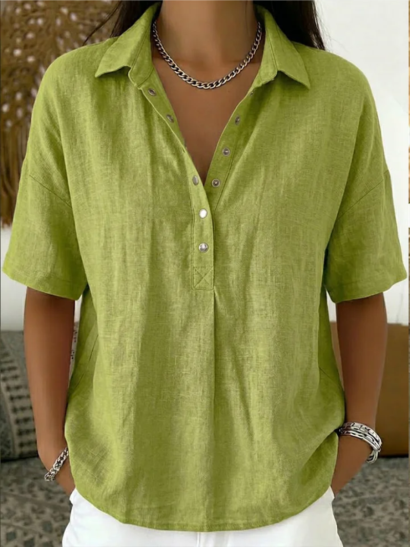 Blouse Hélène™ à col pour femme de la marque Danoir Paris, taille 5XL, en tissu léger et élégant.