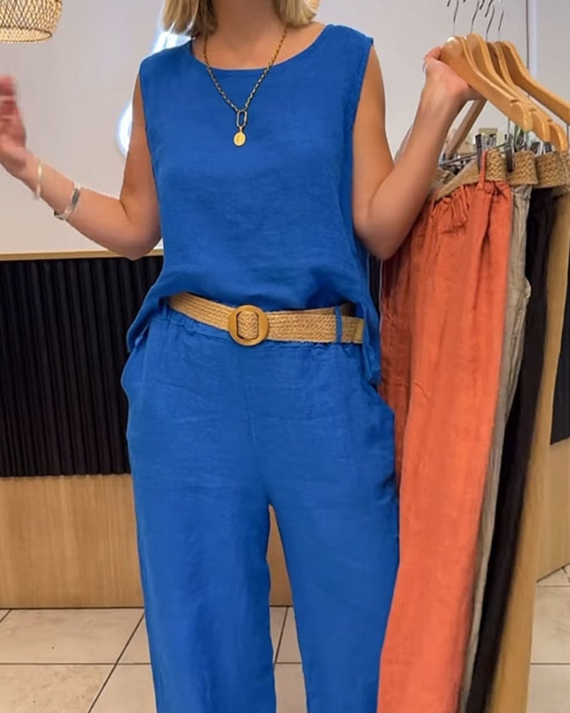 Ensemble deux pièces boho Eden de Danoir Paris, vue de face avec motifs colorés et tissus légers.