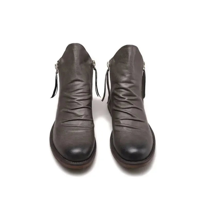 Bottines Chelsea en cuir Owens™ de Danoir Paris, style élégant avec semelle en caoutchouc, couleur noire.