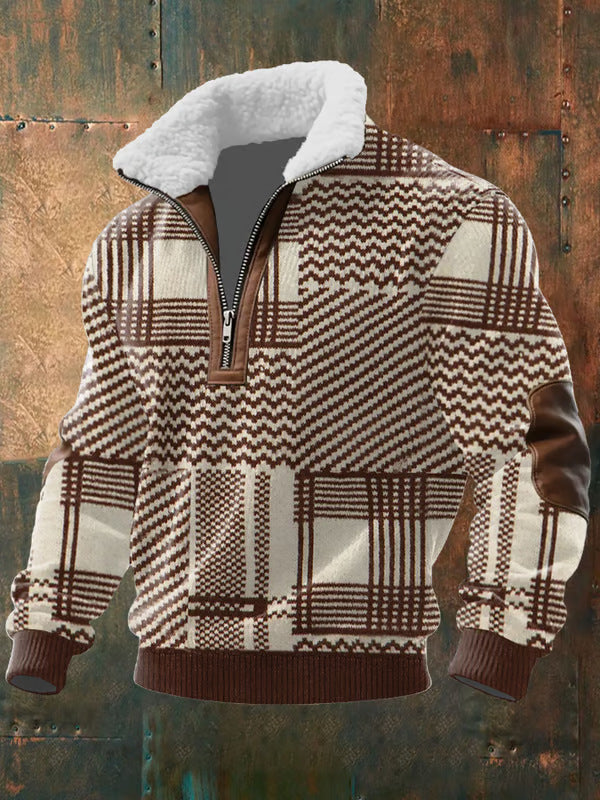 Pull zippé Danoir Paris à col montant fourré, vêtement chaud en tissu doux, couleur noire, porté sur mannequin.