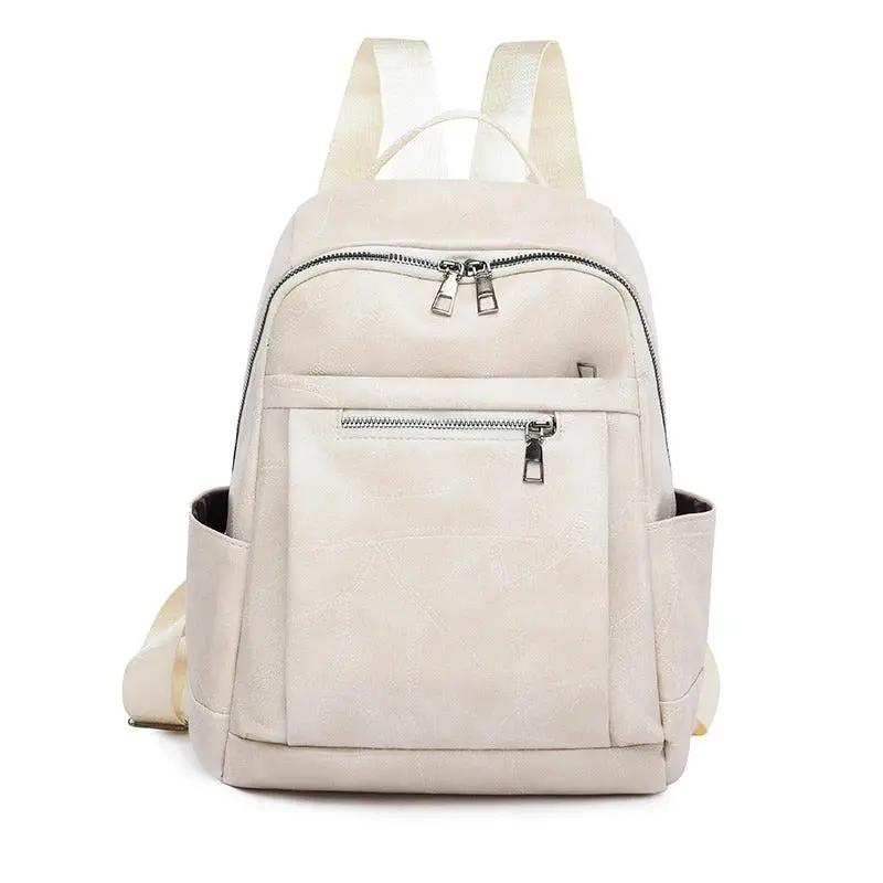 Sac à dos chic Cordelia de Danoir Paris en cuir élégant avec fini intemporel, vue de face.